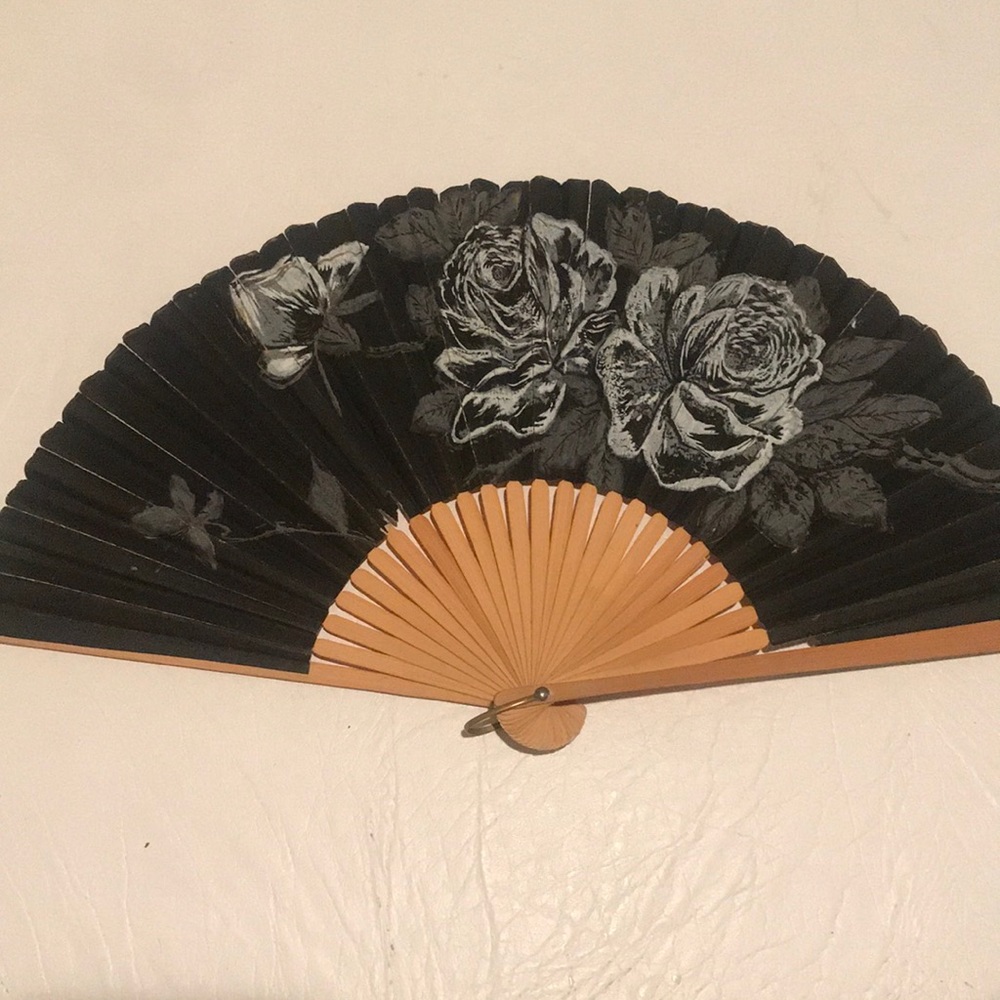 Antique paper and bamboo fan